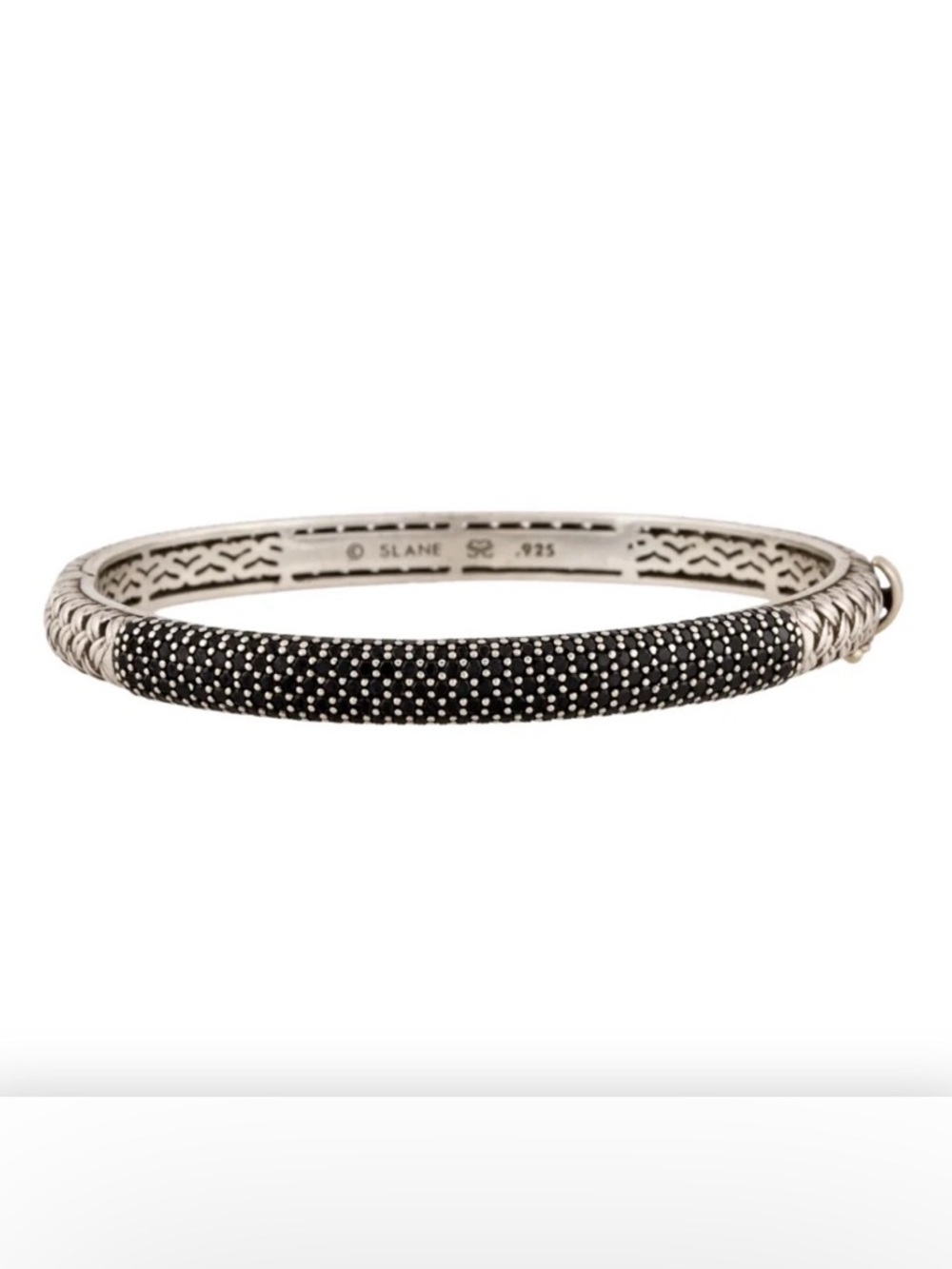 Slane Sterling silver and spinel bangle. 7”